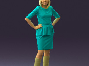 womaninturquoisedress0579wrl 3Dモデル