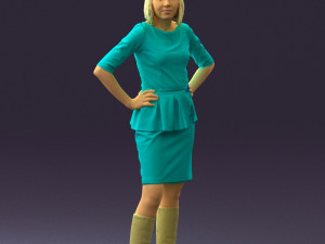 womaninturquoisedress0579wrl Modelo 3D