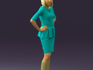womaninturquoisedress0579wrl Modelo 3D