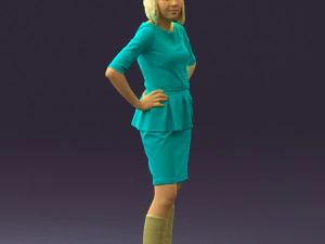 womaninturquoisedress0579wrl 3D Model