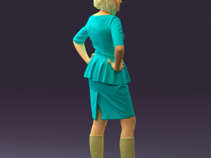 womaninturquoisedress0579wrl Modelo 3D