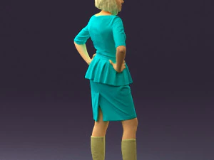 womaninturquoisedress0579wrl 3D Model
