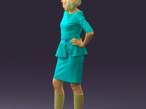 womaninturquoisedress0579wrl Modelo 3D