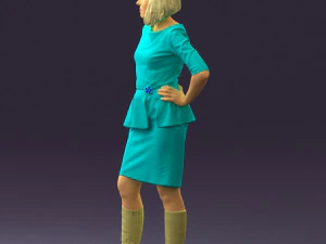 womaninturquoisedress0579wrl 3D Model