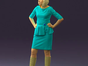 womaninturquoisedress0579wrl 3D Model