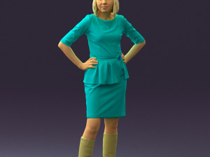 womaninturquoisedress0579wrl Modelo 3D