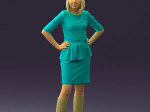 womaninturquoisedress0579wrl 3D Model