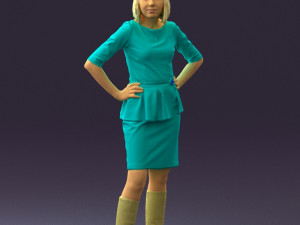 womaninturquoisedress0579wrl Modelo 3D