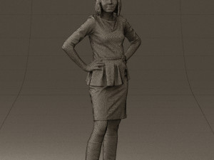 womaninturquoisedress0579wrl Modelo 3D