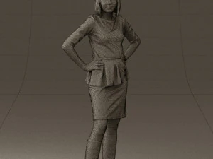 womaninturquoisedress0579wrl 3D Model