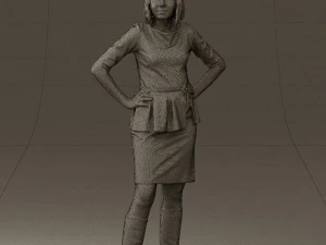 womaninturquoisedress0579wrl 3D Model