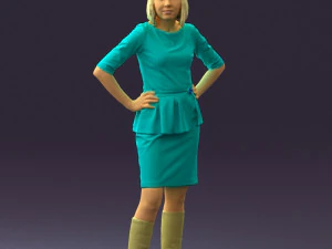 woman in turquoise dress 0579 3d print ready 3D Print Model