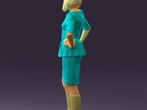 woman in turquoise dress 0579 3d print ready 3D Baskı Modeli