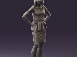 woman in turquoise dress 0579 3d print ready 3D Baskı Modeli