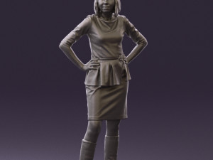 woman in turquoise dress 0579 3d print ready 3D Baskı Modeli