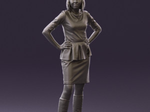 woman in turquoise dress 0579 3d print ready 3D Baskı Modeli