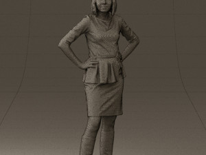 woman in turquoise dress 0579 3d print ready 3D Baskı Modeli