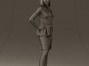 woman in turquoise dress 0579 3d print ready 3D Baskı Modeli