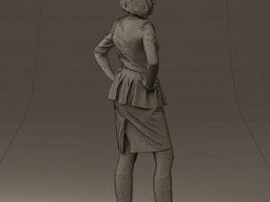 woman in turquoise dress 0579 3d print ready 3D Baskı Modeli