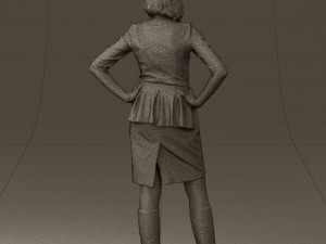 woman in turquoise dress 0579 3d print ready 3D Baskı Modeli