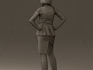 woman in turquoise dress 0579 3d print ready 3D Baskı Modeli