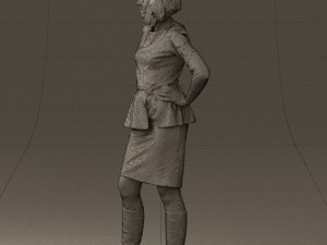woman in turquoise dress 0579 3d print ready 3D Baskı Modeli