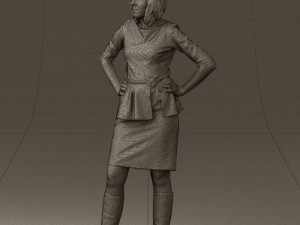 woman in turquoise dress 0579 3d print ready 3D Baskı Modeli