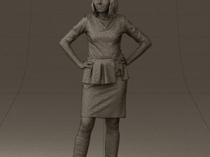 woman in turquoise dress 0579 3d print ready 3D Baskı Modeli