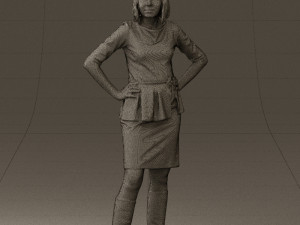 woman in turquoise dress 0579 3d print ready 3D Baskı Modeli