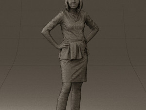 woman in turquoise dress 0579 3d print ready 3D Baskı Modeli