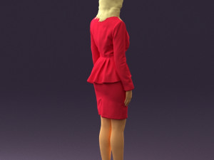 woman in pink 0581 3d print ready 3D Baskı Modeli