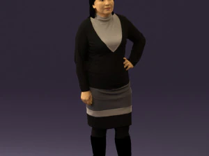 woman in black and gray 0582 3D Model