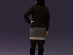 woman in black and gray 0582 3D Model