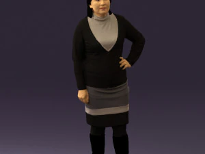 woman in black and gray 0582 3D Model