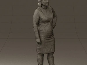woman in black and gray 0582 3D Model