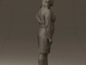 woman in black and gray 0582 3D Model