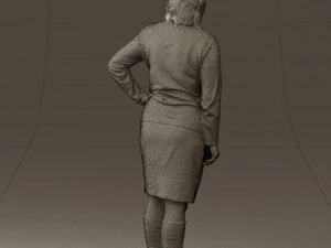 woman in black and gray 0582 3D Model
