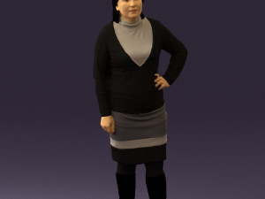 woman in black and gray 0582 3d print ready 3D Print Model