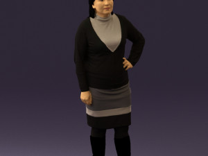woman in black and gray 0582 3d print ready 3D Baskı Modeli
