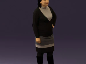 woman in black and gray 0582 3d print ready 3D Print Model