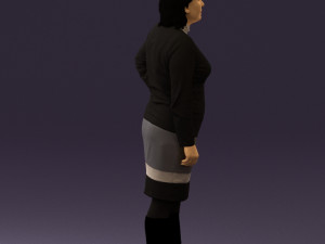 woman in black and gray 0582 3d print ready 3D Baskı Modeli