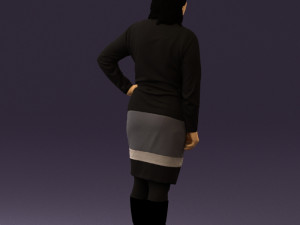 woman in black and gray 0582 3d print ready 3D Baskı Modeli