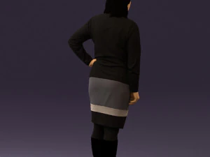 woman in black and gray 0582 3d print ready 3D Print Model