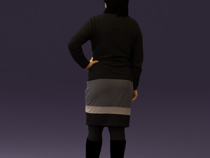 woman in black and gray 0582 3d print ready 3D Baskı Modeli