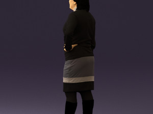 woman in black and gray 0582 3d print ready 3D Baskı Modeli