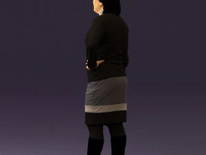 woman in black and gray 0582 3d print ready 3D Print Model