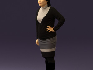 woman in black and gray 0582 3d print ready 3D Baskı Modeli