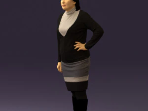 woman in black and gray 0582 3d print ready 3D Print Model