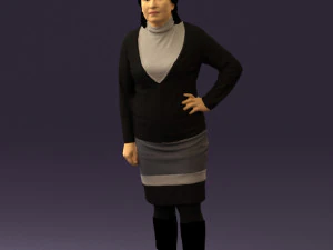 woman in black and gray 0582 3d print ready 3D Print Model