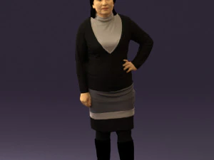 woman in black and gray 0582 3d print ready 3D Print Model